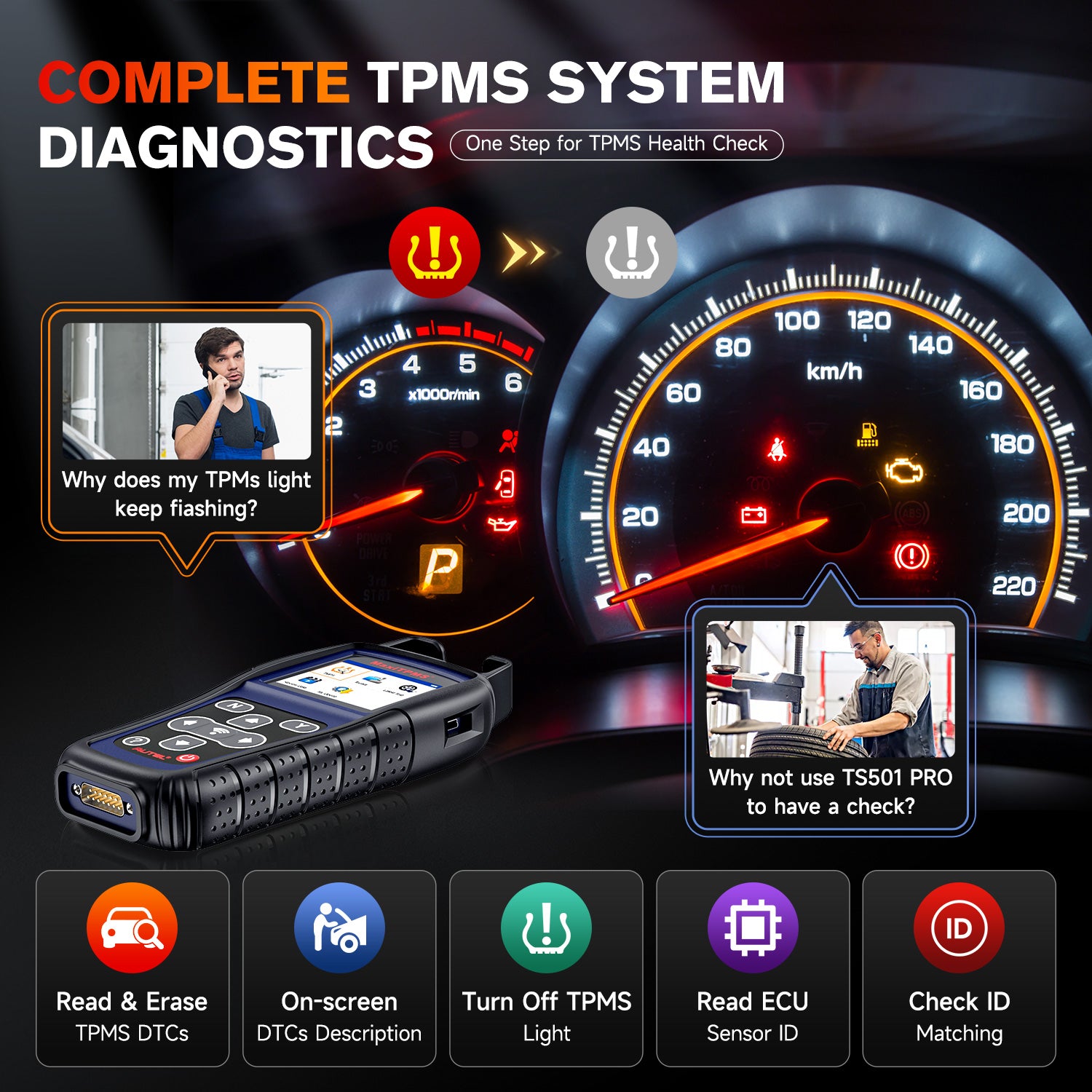 Autel MaxiTPMS TS501 Pro Professional TPMS Tool